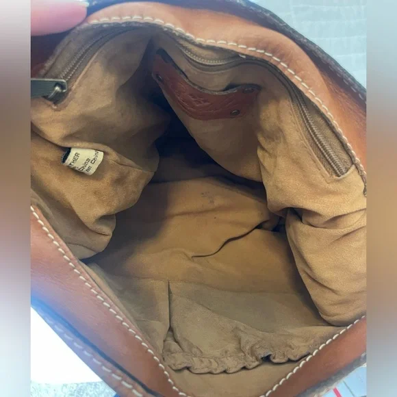 Patricia Nash Tan Leather Studded Crossbody Bag - Picture 5 of 16